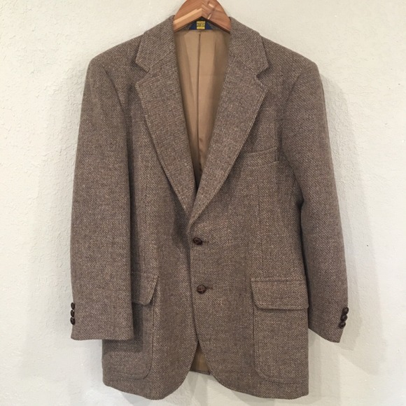 Pendleton Men 40R Sports Coat Brown 100% Wool Vintage Blazer Suit Jacket Tweed - Picture 1 of 16